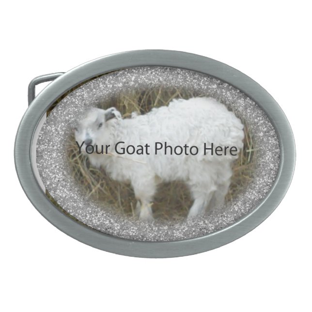 YOUR Silver Nugget Goat Photo Here  Belt Buckle (Front)