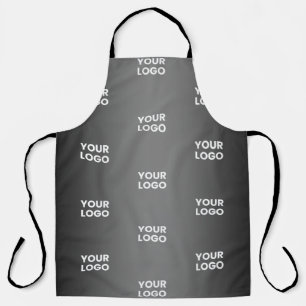 Your Simple Repeating Logo Black & Grey Gradient Apron