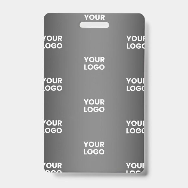 Your Simple Repeating Logo | Black & Grey Gradient Badge (Front)