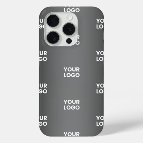 Your Simple Repeating Logo  Black  Grey Gradient iPhone 15 Pro Case