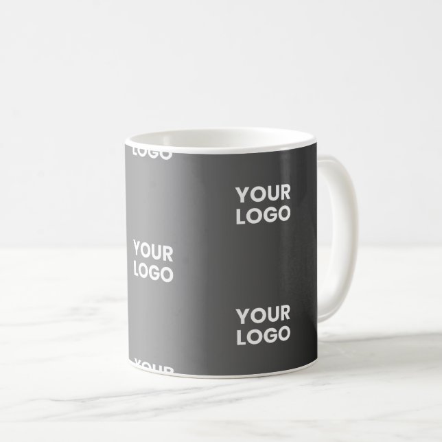 Your Simple Repeating Logo | Black & Grey Gradient Coffee Mug (Front Right)