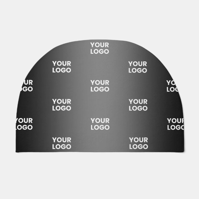 Your Simple Repeating Logo | Black & Grey Gradient Doormat (Front)