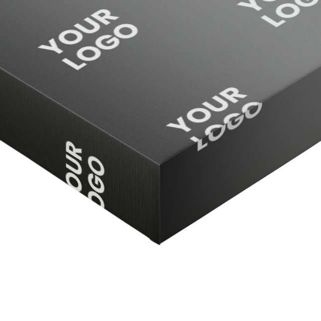 Your Simple Repeating Logo | Black & Grey Gradient Faux Canvas Print (Corner)