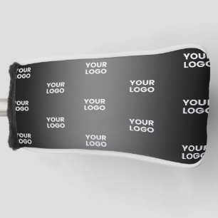 Your Simple Repeating Logo   Black & Grey Gradient Golf Head Cover