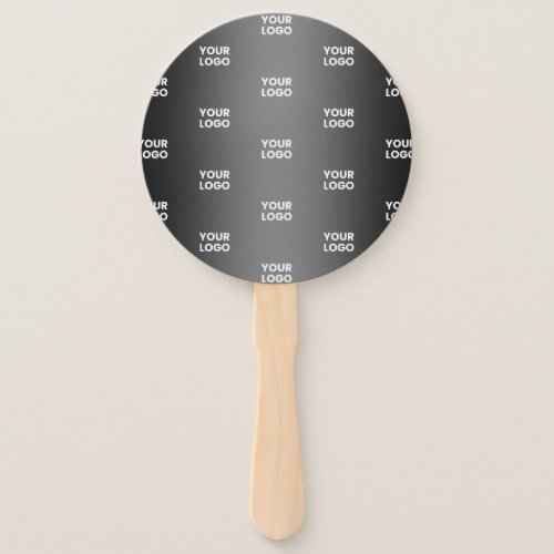 Your Simple Repeating Logo  Black  Grey Gradient Hand Fan