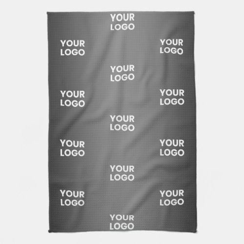 Your Simple Repeating Logo  Black  Grey Gradient Kitchen Towel