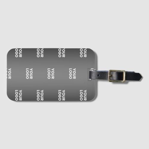 Your Simple Repeating Logo  Black  Grey Gradient Luggage Tag