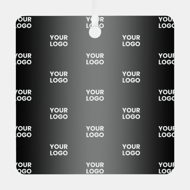 Your Simple Repeating Logo | Black & Grey Gradient Metal Ornament (Front)