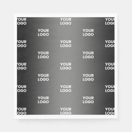 Your Simple Repeating Logo  Black  Grey Gradient Napkins