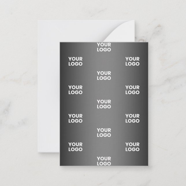 Your Simple Repeating Logo | Black & Grey Gradient Note Card (Front)
