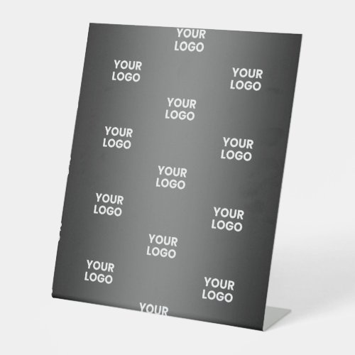 Your Simple Repeating Logo  Black  Grey Gradient Pedestal Sign