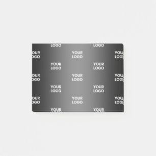 Your Simple Repeating Logo Black & Grey Gradient Post-it Notes