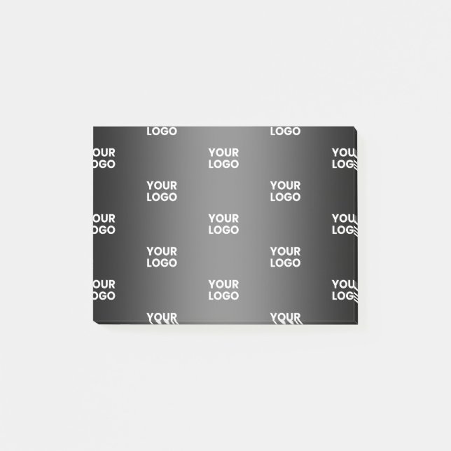 Your Simple Repeating Logo | Black & Grey Gradient Post-it Notes (Front)