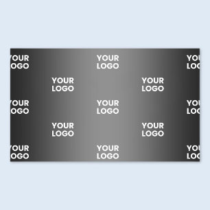 Your Simple Repeating Logo   Black & Grey Gradient Rectangular Sticker