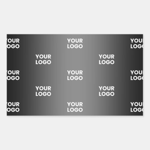 Your Simple Repeating Logo  Black  Grey Gradient Rectangular Sticker