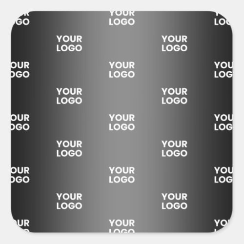 Your Simple Repeating Logo  Black  Grey Gradient Square Sticker
