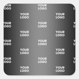 Your Simple Repeating Logo   Black & Grey Gradient Square Sticker