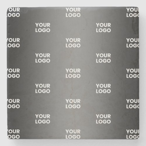 Your Simple Repeating Logo  Black  Grey Gradient Stone Coaster