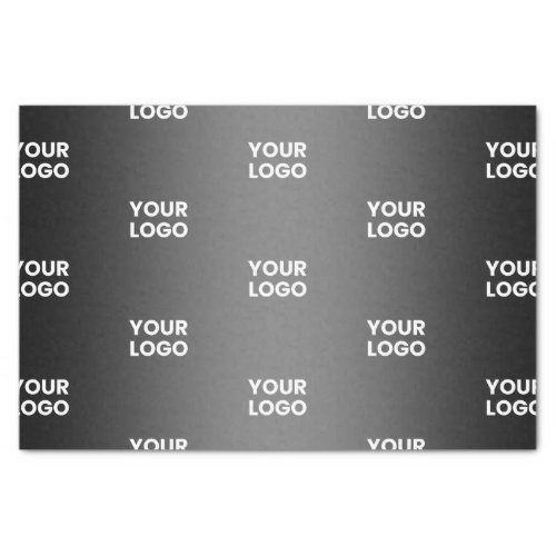 Your Simple Repeating Logo  Black  Grey Gradient Tissue Paper