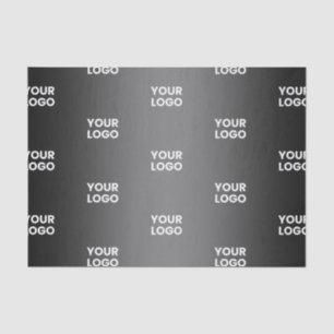 Your Simple Repeating Logo   Black & Grey Gradient Tissue Paper