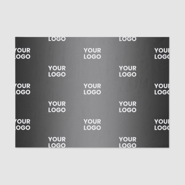Your Simple Repeating Logo | Black & Grey Gradient Tissue Paper (Front)