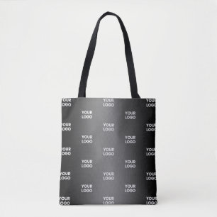 Your Simple Repeating Logo Black & Grey Gradient Tote Bag