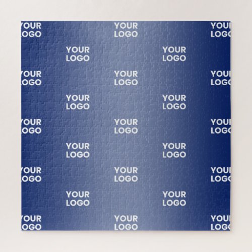 Your Simple Repeating Logo  Blue Gradient Jigsaw Puzzle