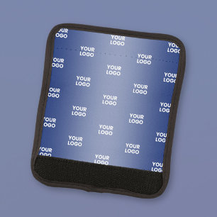 Your Simple Repeating Logo Blue Gradient Luggage Handle Wrap