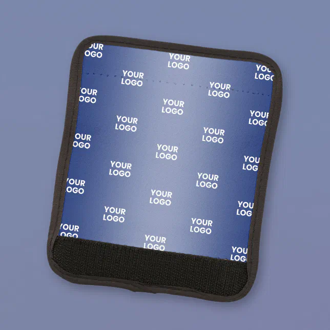 Handle Wrap Blue Your Simple Repeating Logo | Blue Gradient Luggage Handle Wrap | Zazzle