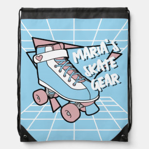 Your Skate Gear Cute Blue Cartoon Roller Skate Drawstring Bag