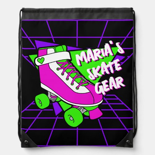 Your Skate Gear Neon Green Cartoon Roller Skating Drawstring Bag