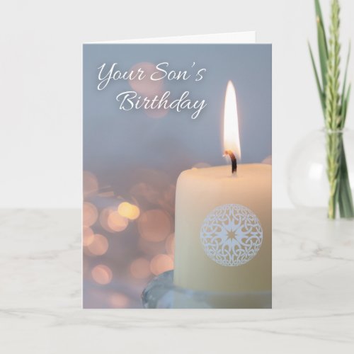 Your Sons Birthday Remembrance with Candle Card