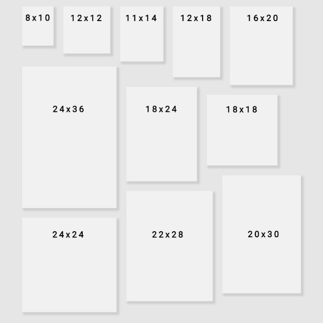 Your special day foam board (Size Chart)