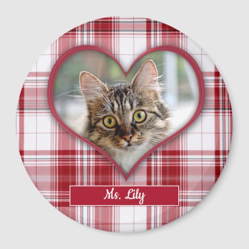 Your Special Furry Friend on Red Plaid Magnet