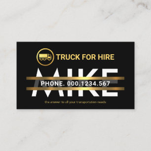 Your Special Name Gold Truck Lines Business Card