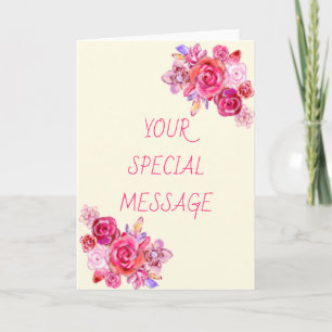 Your Special Text Message Card with Bouquet Roses