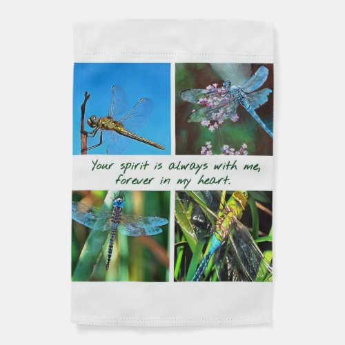 Your Spirit Is Always With Me Artistic Dragonfly Garden Flag