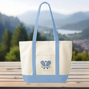 Your Sports Club Name Tennis Team Blue Swag Tote Bag