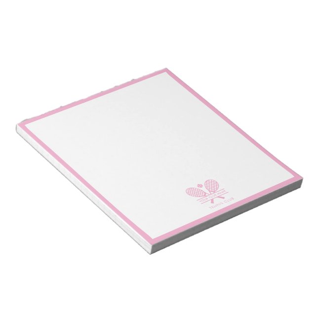Your Sports Club Name Tennis Team Coach Office Notepad (Angled)
