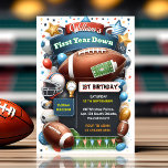 Your Sports kids boys ticket Football 1st Birthday Invitation<br><div class="desc">Celebrate your little MVP's big day with "Your Sports Kids Boys Ticket Football" 1st Birthday Invitation! This sporty design, featuring a ticket-style layout and football graphics, sets the stage for a winning celebration. Order now and let the sports-themed festivities commence – it's time to create lasting memories with an invitation...</div>