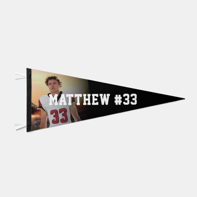 Your Sports Photo | Personalized Pennant Flag (Front)