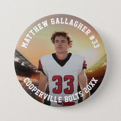 Your Sports Photo  Personalized Team Photo Button