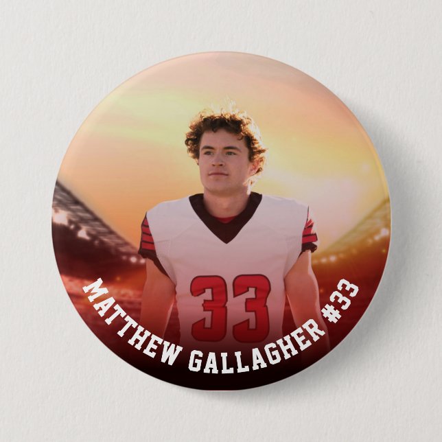 Your Sports Photo | Personalized Team Photo Button (Front)
