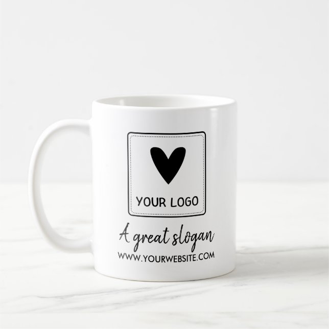 Your Square Logo Brand Custom Text Coffee Mug (Left)