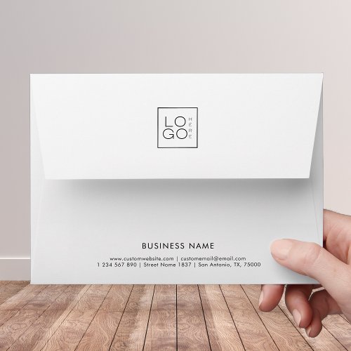 Your Square Logo Custom Business Name  Address Envelope