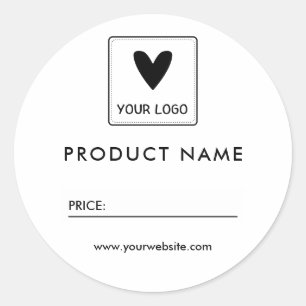 Your Square Logo Simple Price Classic Round Sticker