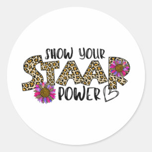 Your Staar Power Leopard Teacher Testing Exam Test Classic Round Sticker