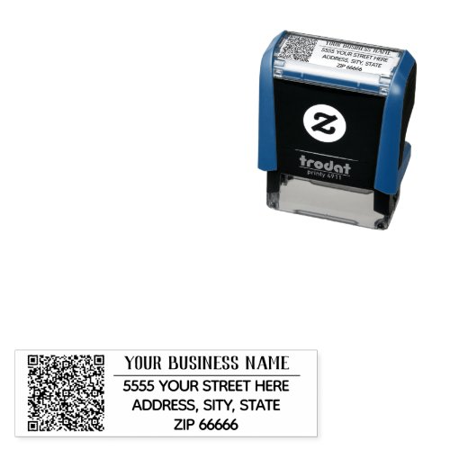 Your Stamp with QR Code Business Name Address Info