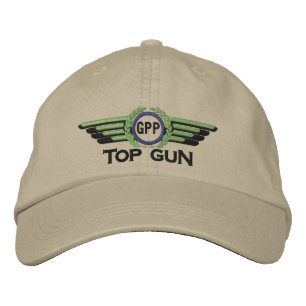 Your Star Monogram Aviation Laurels Pilot Wings Embroidered Baseball Cap