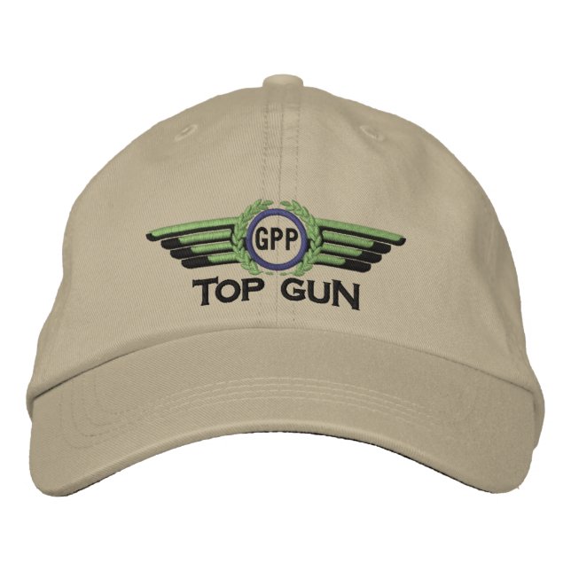 Your Star Monogram Aviation Laurels Pilot Wings Embroidered Baseball Cap (Front)